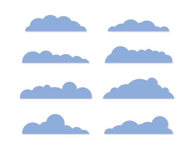 Premium Vector | Vector blue clouds collection