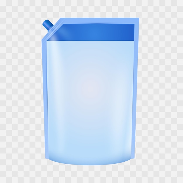 Векторная синяя упаковка дойпак с завинчивающейся крышкой, фольгированные пакеты для напитков с носиком, косметическая заправка