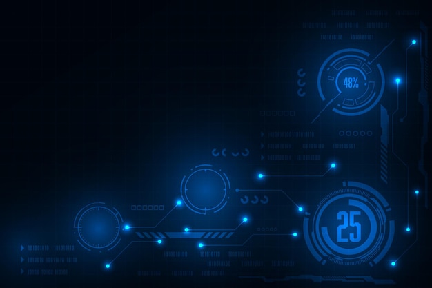 コンセプトコミュニケーションを備えたベクトルブルーの未来的な抽象的なデジタル回路技術