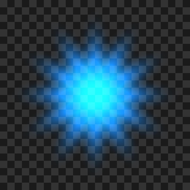 Vector blue glowing light flare burst explosion on transparent background