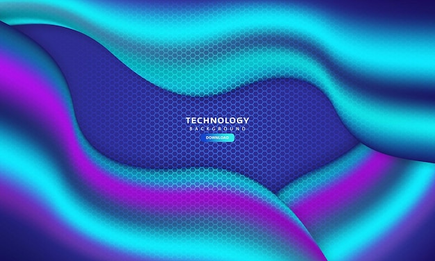 Vector Blue Hologram Dreamy Background