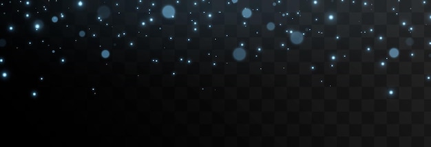 Vector vector blue light particles fall from the sky magic dust glare png magic glow blue light stars