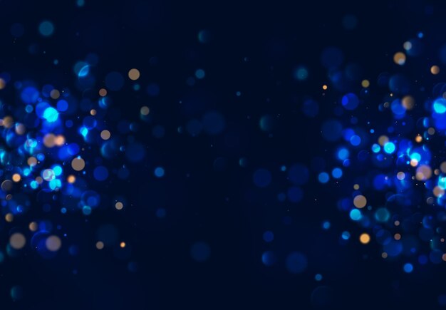 Vector blue lights. background of bright glow bokeh