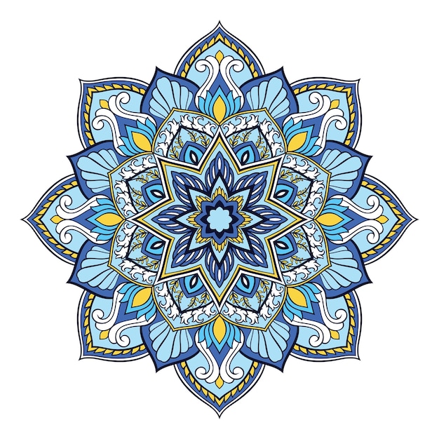 Vector vector blue mandala oriental design element for any surface