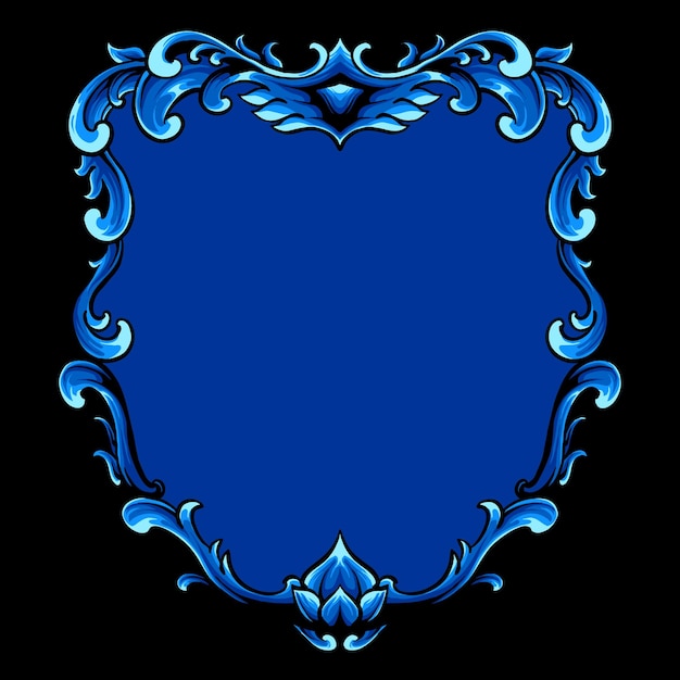 Fondo blu dell'incisione dell'ornamento di vettore