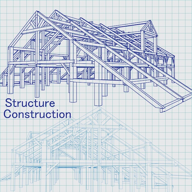 Vector vector of blue print architect