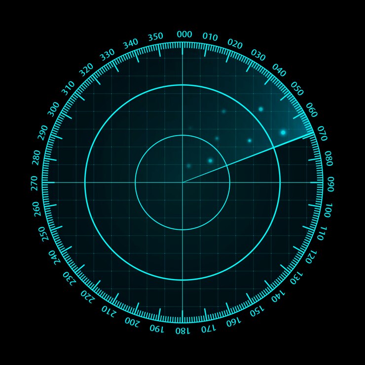 Vector vector blue radar screen futuristic hud radar display futuristic hud interface