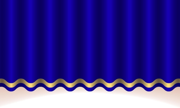 Vector blue silk curtain background