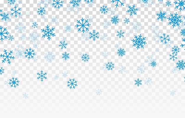 空からベクトルの青い雪片が降っています。雪片png、冬、雪片png。降雪。