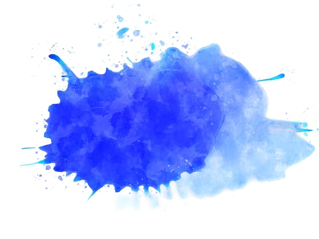 Vector of blue splash watercolor blot.