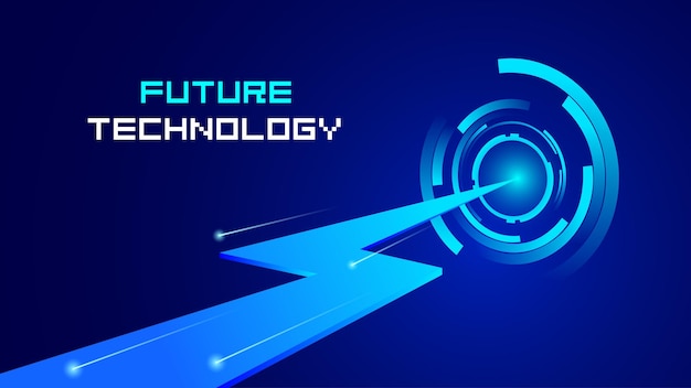 Vector vector blue technology background with futuristic speed light line