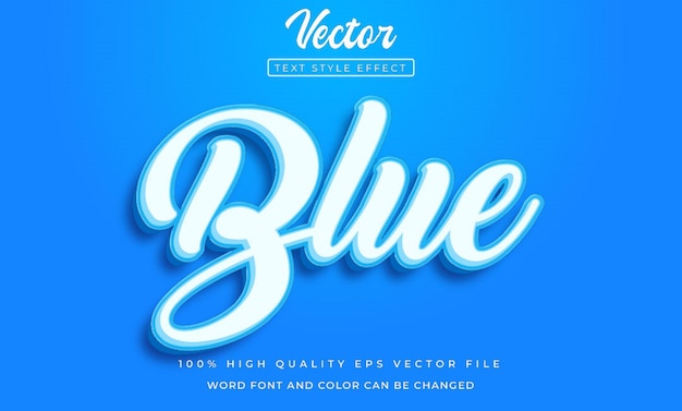 Vector blue text style effect