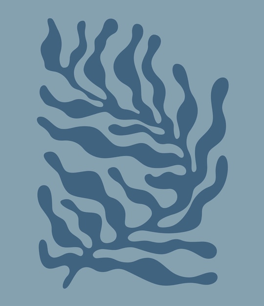 Vector blue tropical leaf silhouette