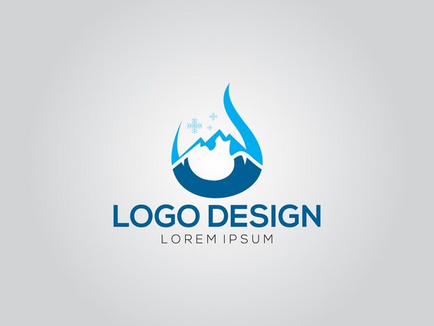 Vector vector blue water drip drop icon logo flat droplet logo shape