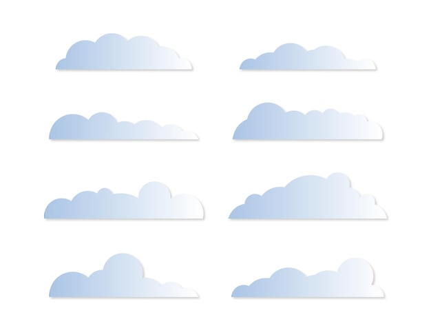 Коллекция векторных сине-белых облаков