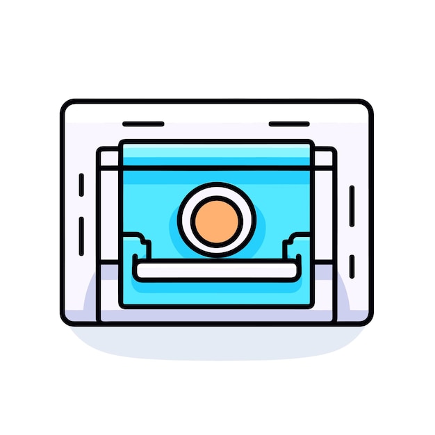 Vector of a blue and white microwave icon in vector format