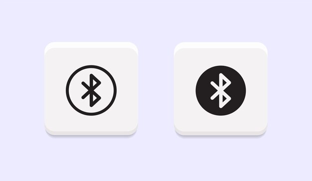 Vector vector bluetooth icon in neumorphism buttons or neumorphic style