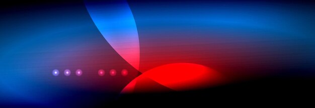 Vector vector blurred neon glowing circles with flowing and liquid light concept energy magic fantastic abstract background