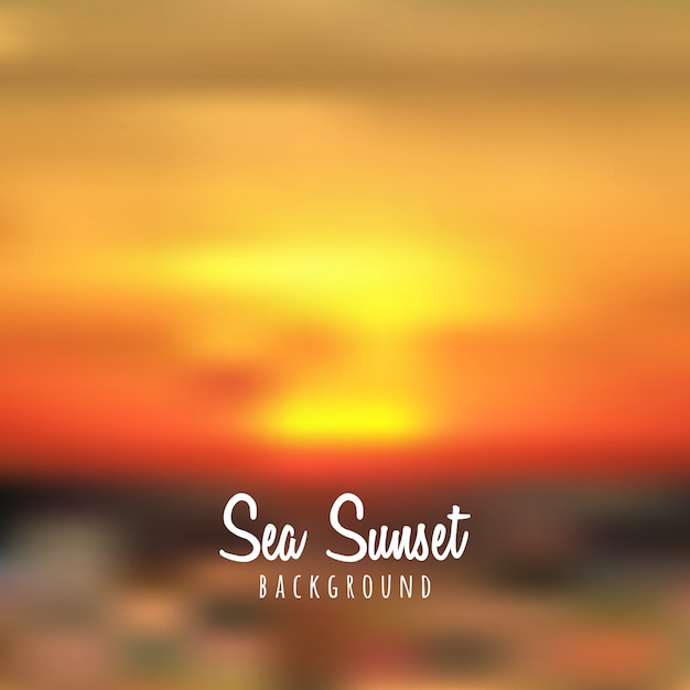 Vector blurred sea sunset background
