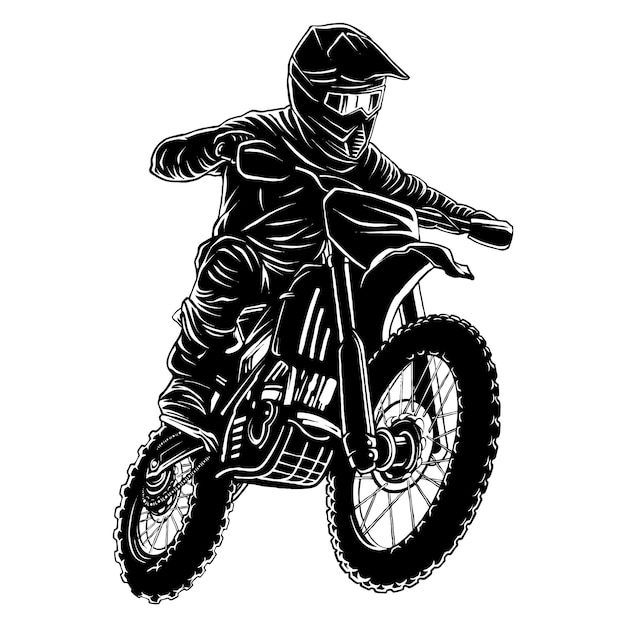 vector bnw extreme sport motocross illustratie ontwerp