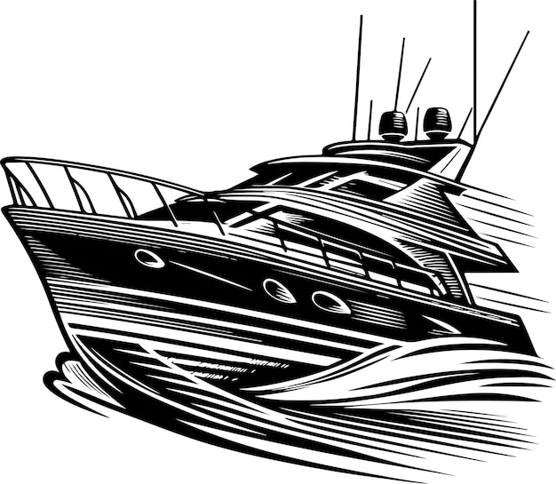 Vector vector boat vector silhouette illustration