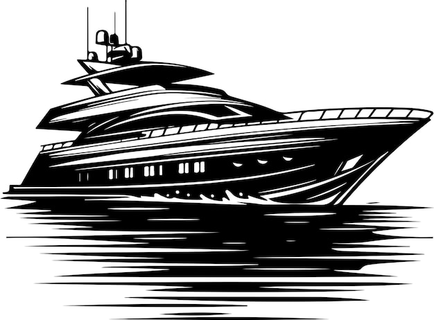 Vector boat vector silhouette illustration