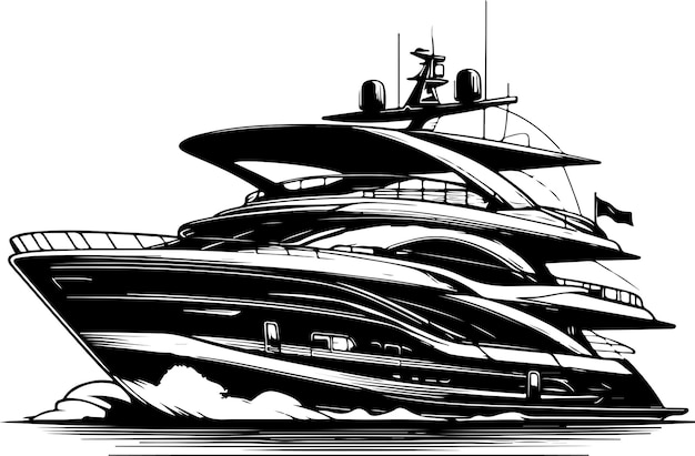 Vector boat vector silhouette illustration