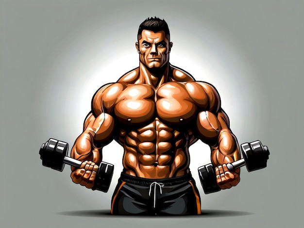 Vector vector bodybuilder geïsoleerd