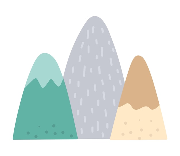 Vector Boheemse stijl bergen rotsen pictogram geïsoleerd op een witte backgroundxA