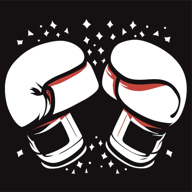 Vector vector boksen mascotte sport logo ontwerp bokshandschoen