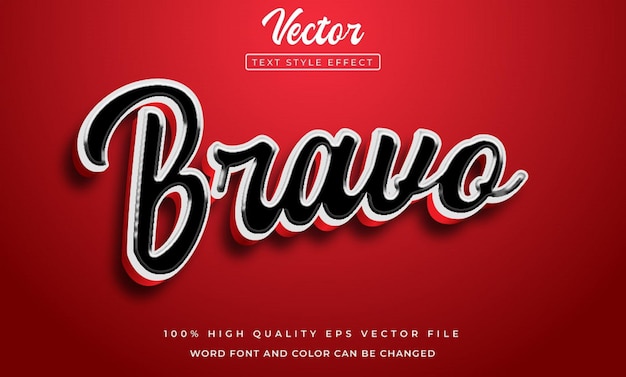 Vector bold bravo text style effect