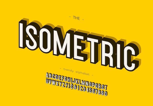 Векторный жирный изометрический алфавит модный типография sans serif 3d стиль для концептуальной книги продвижение плаката украшение футболки продажа баннера печать на ткани Прохладный шрифт Современный шрифт 10 eps