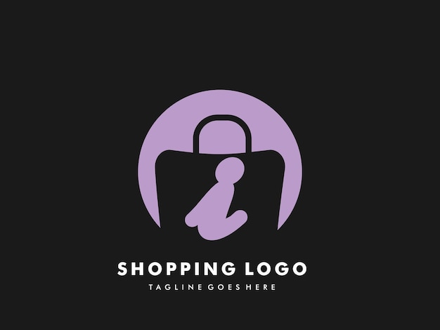 Vector boodschappentas geïsoleerde cirkel met Letter i, Fast Shopping pictogram, Creative Fast Shop, Creative Fast Shopping logo sjablonen.