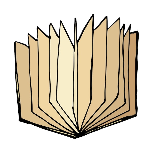 Vector book clipart hand drawn school illustration for print web design decor logo