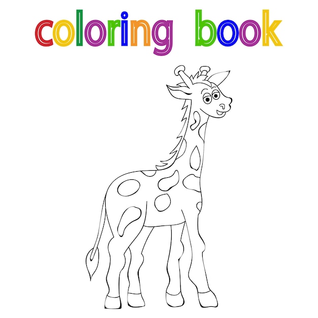 Vector book coloring giraffe