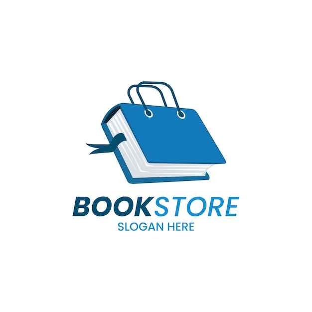 Vector vector bookstore logo flat design template