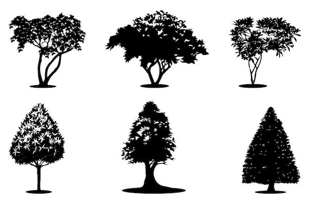Vector boom silhouet boom vectorillustratie