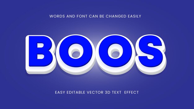 Vector boos 3d editable text style