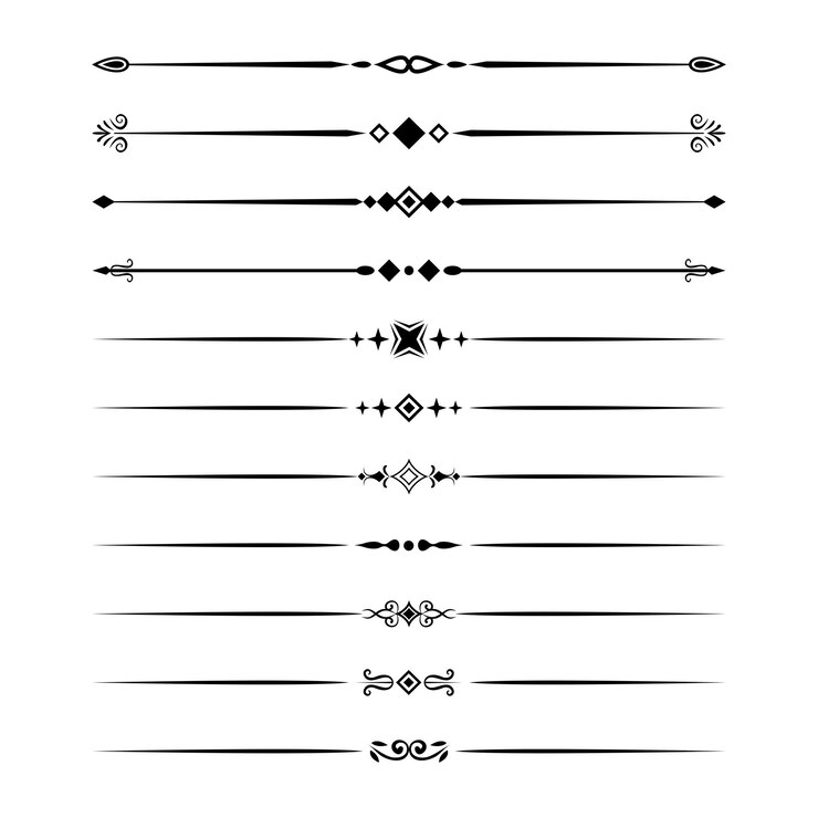 Vector vector border divider black line silhouette