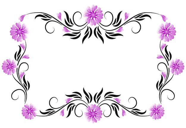 Vector vector border frame with floral ornament