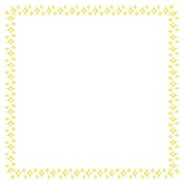 Vector border frame with star on white background