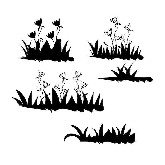 vector border of grass realistic style