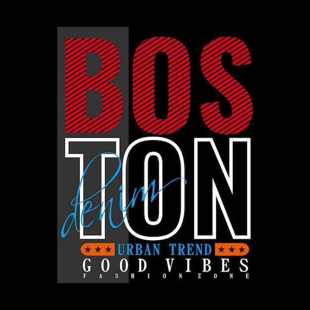 Vector boston city lettering stylish design