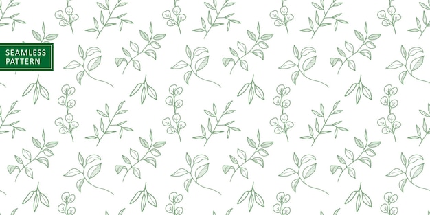 Vector vector botanical seamless pattern with green branches leaves eucalyptus for textiles wrapping paper covers backgrounds