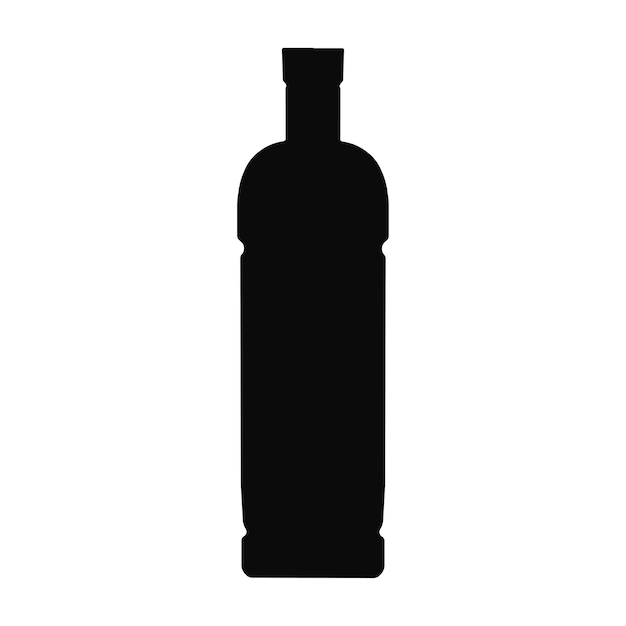 Vector bottle icon silhouette black color