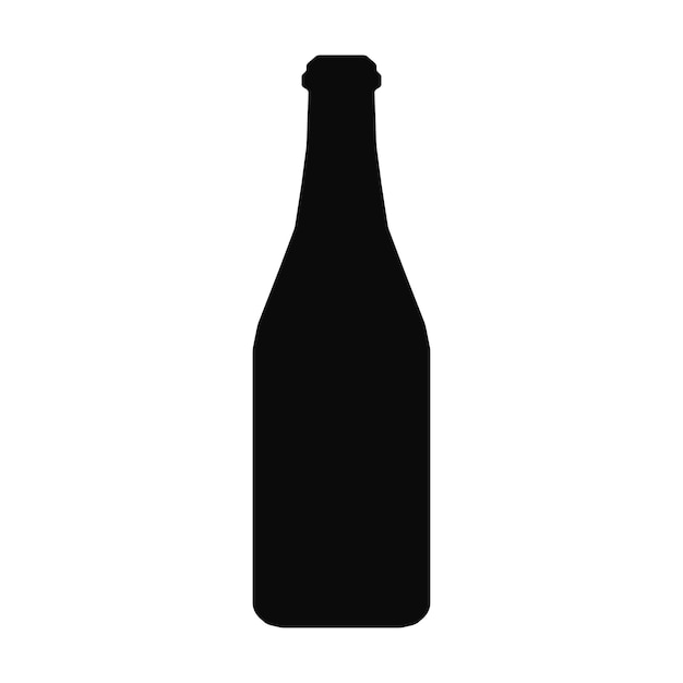 Vettore bottiglia icona vettore silhouette colore nero