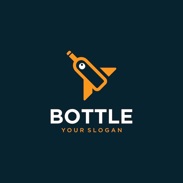 vector bottle with rocket logo design