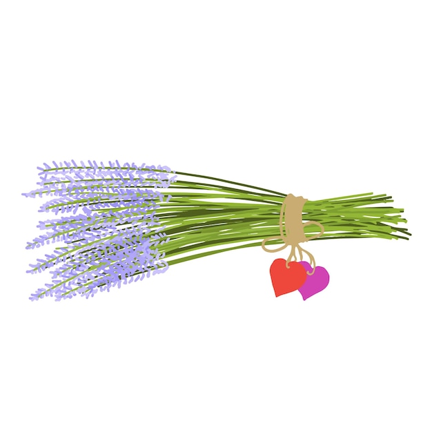 Vector bouquet of lavender in watercolor style