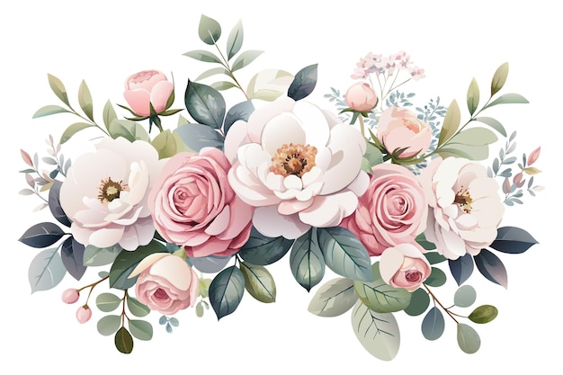 Vector vector bouquet of roses element for wedding invitation cards