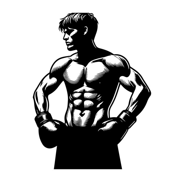 Premium Vector Vector a boxer stand with pose vector silhouette